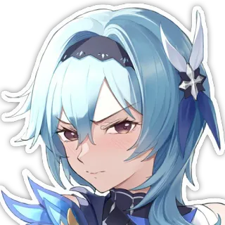 😡 Eula Genshin Impact Эула, Genshin Impact, аниме, персонаж, видеоигра telegram sticker