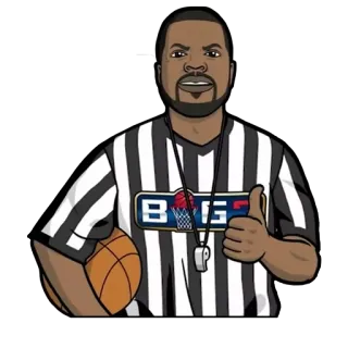👍 Ice Cube Pallacanestro, Arbitro, Sport, Pollice in su, BIG3 telegram sticker