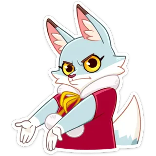😡 raposa, desenho animado, animal, fofo, bravo, irritado telegram sticker