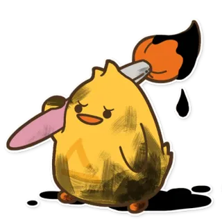 👨‍🎨 küken, pinsel, gemälde, niedlich, cartoon telegram sticker