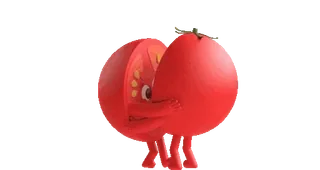 🤗 tomate, comida, verdura, fruta, dibujo animado, personaje whatsapp sticker
