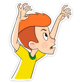 👻 desenho animado, menino, chocado, surpreso, personagem, ilustração telegram sticker