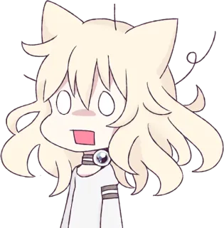 😧 Anime, Katzenohren, Chibi, Cartoon, Schockiert, Überrascht telegram sticker