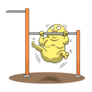 💪 만화, 운동, 피트니스, 턱걸이, 운동선수, 캐릭터 telegram sticker