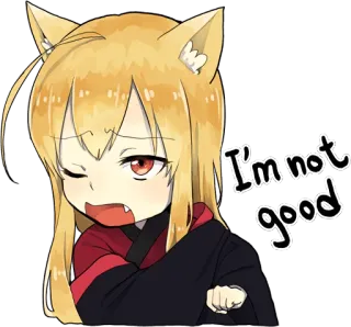 😥 I'm not good Anime, Manga, Katze, Ausdruck, Süß whatsapp sticker