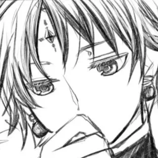😙 anime, sketch, manga, drawing, portrait, character whatsapp sticker