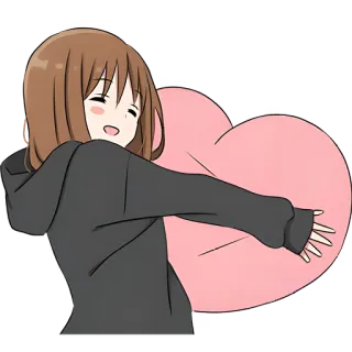 🫶 Garota anime, Desenho animado, Bonito, Coração, Abraço, Kawaii, Sticker telegram sticker