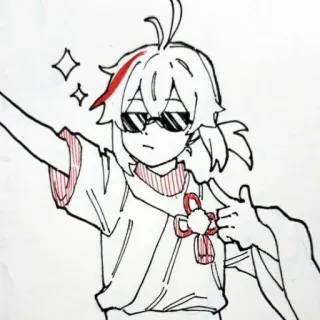 😎 Kaedehara Kazuha Genshin Impact Anime, Dessin animé, Kazuha, Genshin Impact, Cool, Personnage, Lunettes de soleil telegram sticker