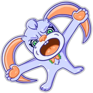😡 кролик, мультфильм, злой, зайчик, милый, животное telegram sticker