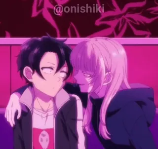 😈 @onishiki anime, pareja, romance telegram sticker
