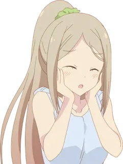 😣 anime, garota, fofa, kawaii, rabo de cavalo, desenho animado, ilustração telegram sticker