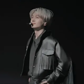 🕰 人, レザージャケット, マイク, ステージ, パフォーマンス, K-POP, アイドル telegram sticker
