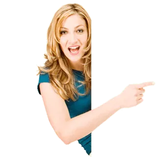 👉 femme, pointage, gens, blonde, portrait, personne telegram sticker