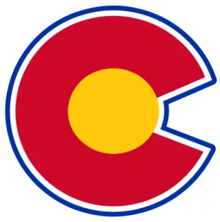 🏔 Colorado, état, drapeau, symbole, cercle, rouge, jaune whatsapp sticker