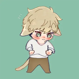 😖 Chibi, Oreilles de chat, Dessin animé, Style animé, Mignon, Animal telegram sticker