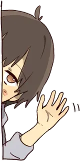 👋 Kreskówka, Anime, Manga, Postać, Słodkie, Zerkanie telegram sticker