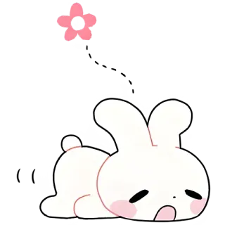 🥱 bunny, rabbit, cute, animal, sleepy, kawaii, flower telegram sticker