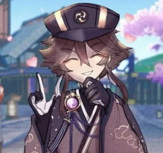 🌟 Anime, Personaje, Sombrero, Guantes, Obra de arte whatsapp sticker