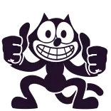 👍 Felix the Cat gato de desenho animado, Félix o Gato, retro, vintage, animação whatsapp sticker
