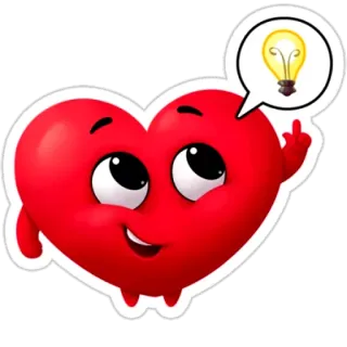 👆 心, 表情符号, 中指, 想法, 灯泡 telegram sticker
