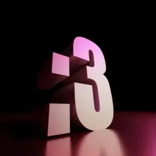 😊 13 数字, 13, ピンク, 3D telegram sticker