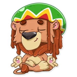 🙏 Löwe, Reggae, Cartoon, Frieden, Meditation, süß, Tier telegram sticker