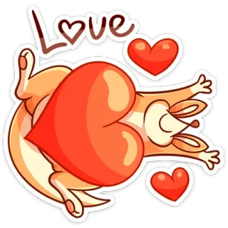❤️ LOVE love, heart, animal, dog, cute, cartoon telegram sticker
