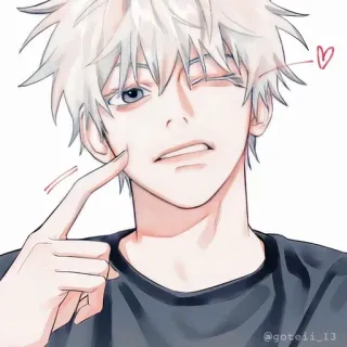 💠 Gojo Satoru Jujutsu Kaisen Anime, Fanart, Gojo Satoru, Jujutsu Kaisen, Lindo, Corazón whatsapp sticker