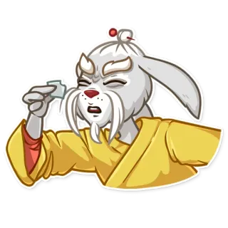😑 coelho, bebendo, animal, desenho animado, adesivo telegram sticker