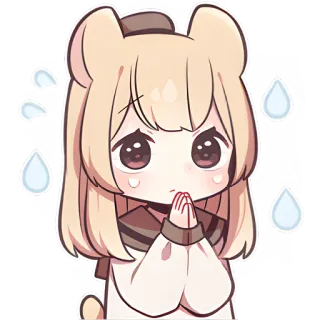 🙏 애니메이션, 귀여운, 카와이, 곰, 치비, 만화 telegram sticker