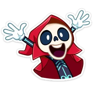 🥳 scheletro, cartone animato, morte, halloween, divertente, tristo mietitore telegram sticker