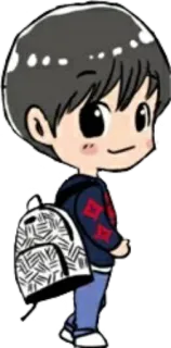 🚶 Kartun, Karakter, Ransel, Anime, Manga telegram sticker