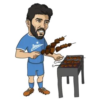 🍗 hombre, barbacoa, cocina, comida, dibujos animados telegram sticker