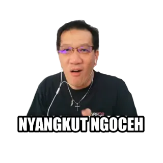 😏 NYANGKUT NGOCEH man, glasses, Indonesian, expression, sticker telegram sticker