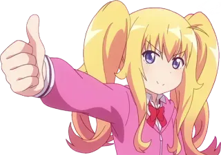 👍 anime, character, thumbs up, positive, cartoon, illustration whatsapp sticker