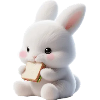 😋 kelinci, bunny, sandwich, imut, kawaii, binatang, makanan telegram sticker