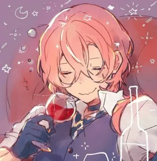 😌 Anime, Homme, Vin, Boire, Art, Illustration telegram sticker