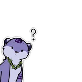 ❓ นาก, การ์ตูน, น่ารัก, คำถาม, สัตว์, สับสน telegram sticker