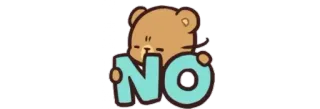 👎 NO dibujos animados, oso, negativo, rechazo whatsapp sticker