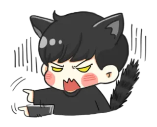 😤 ON Аниме, Злой, Персонаж, Иллюстрация, Милый telegram sticker