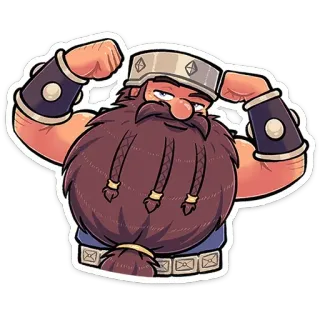 💪 矮人, 强壮, 胡子, 卡通, 幻想, 角色 telegram sticker