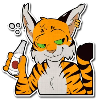 🍺 tiger, cat, drink, alcohol, anthropomorphic, cartoon, sticker, animal telegram sticker