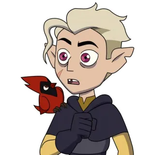 😯 Hunter The Owl House dibujos animados, the owl house, hunter, golden guard, pájaro, animado, serie de tv telegram sticker