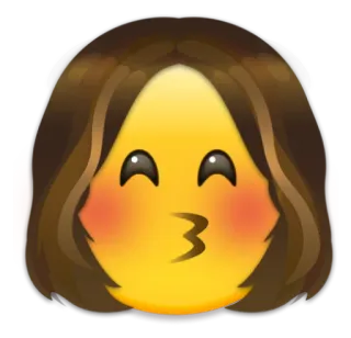 😚 emoji, kiss, face, expression, cartoon telegram sticker