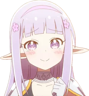 🥺 Anime, Elf, Süß, Cartoon, Charakter, Lila Haare whatsapp sticker