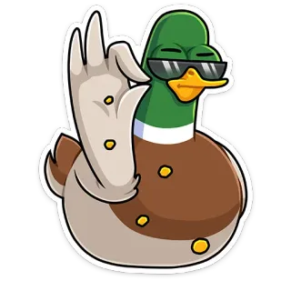 😎 pato, adesivo, pássaro, óculos, gesto ofensivo telegram sticker
