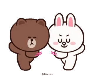 🙇♂️ Desenho animado, Urso, Coelho, Abraço, Fofo, Amizade telegram sticker