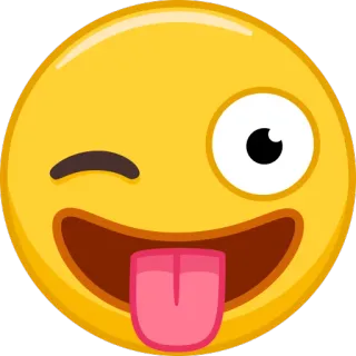😜 Emoji, Smiley, Visage, Jaune, Langue, Clin d'œil telegram sticker