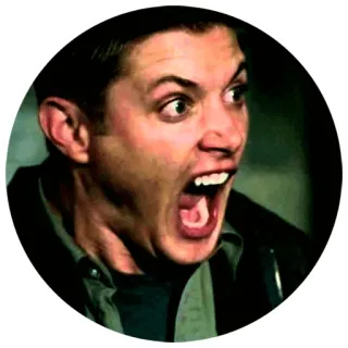 😲 Dean Winchester Supernatural Dean, nadprzyrodzone, przestraszony, krzyczący, horror telegram sticker