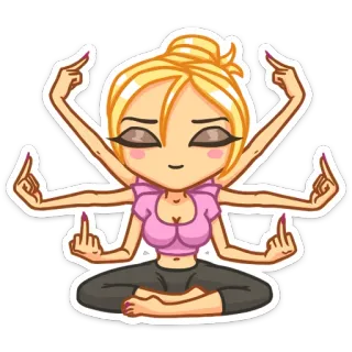 🖕 adesivo, donna, dito medio, offensivo, gesto telegram sticker